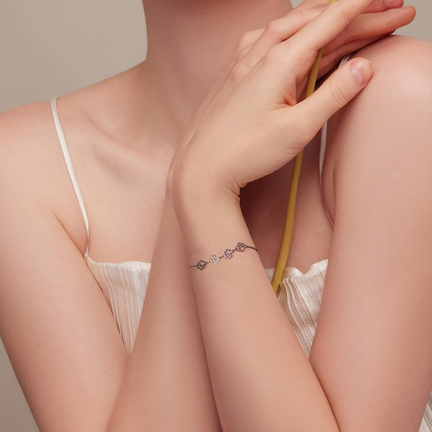 Bracelet Chien Argent Ajustable