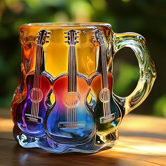 Tasse Artisanale avec Motifs de Guitare 3D