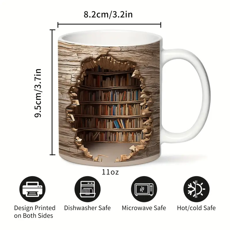 Tasse Bibliothèque Enchantée à Chaleur Révélatrice