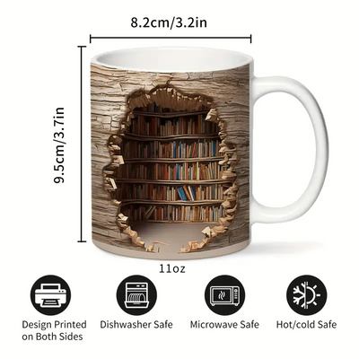 Tasse Bibliothèque Enchantée à Chaleur Révélatrice