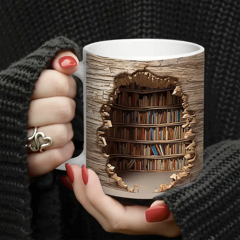 Tasse Bibliothèque Enchantée à Chaleur Révélatrice